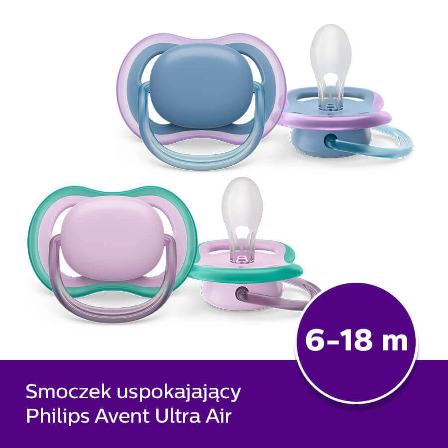 Avent Ultra Air, пустушка, силіконова, симетрична, унісекс, SCF085/34, 6-18 місяців, 2 шт.: ціни та характеристики