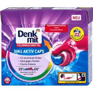 Denkmit Капсулы 3 в 1 для стирального порошка цвет 22 splri, 22 шт.