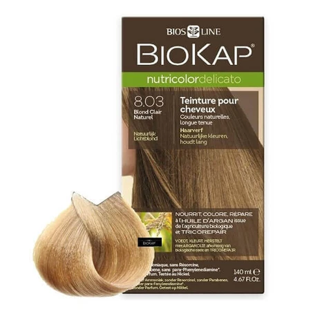 Перманентна фарба для волосся Nutricolor Delicato Nutricolor Delicato, Nunaa Natural Light Blond 8.03, 140 мл, Biokap: ціни та характеристики
