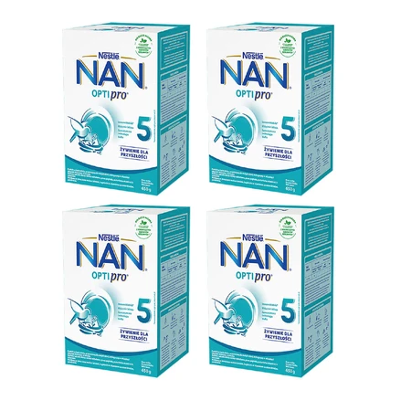Набір Nestle NAN Optipro 5, Юніор, модифіковане молоко для дітей від 2,5 років, 4 х 650 г: ціни та характеристики