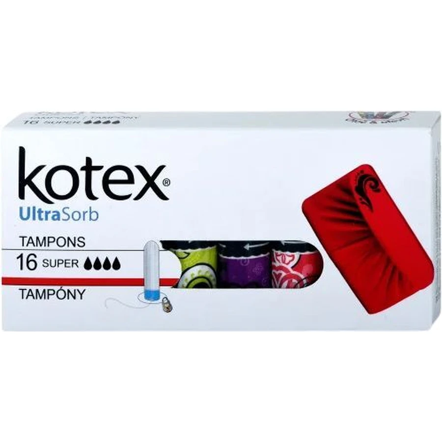 Kotex® Tampons UltraSorb Супер гігієнічні тампони 16 шт: ціни та характеристики