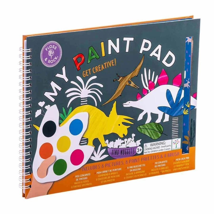 Розмальовка для акварелі My Paint Pad Dino, 3 роки+, Floss & Rock: ціни та характеристики
