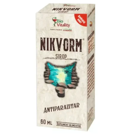 Сироп Никворм Bio Vitality Nikvorm для выведения кишечных паразитов, 60 мл: цены и характеристики