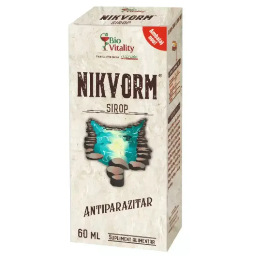 Сироп Никворм Bio Vitality Nikvorm для выведения кишечных паразитов, 60 мл: цены и характеристики