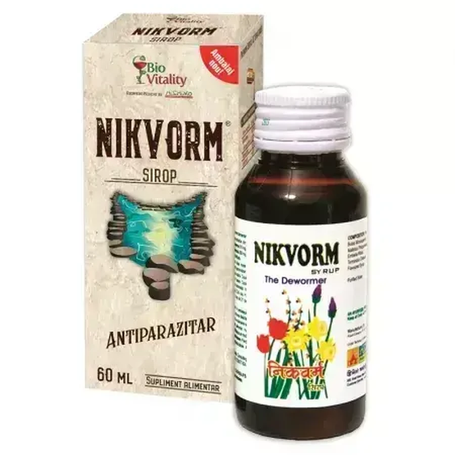 Сироп Никворм Bio Vitality Nikvorm для выведения кишечных паразитов, 60 мл: цены и характеристики