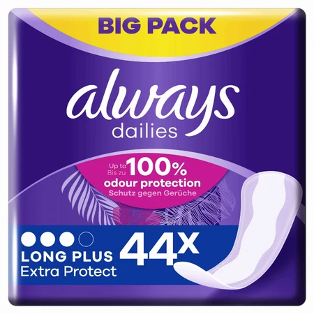 Always Dailies Extra Protect, гігієнічні прокладки Long Plus, 44 шт.: ціни та характеристики