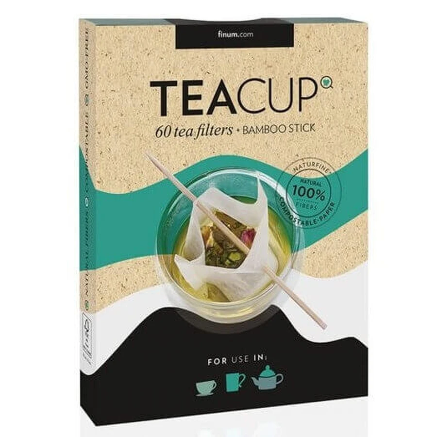 Фільтри Naturfine для чаю та бамбукових паличок Teacup, 60 штук, Finum: ціни та характеристики