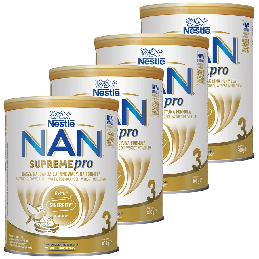 Nestle NAN Supremepro 3 HMO, молочна суміш для дітей старше 1 року, 4 х 800 г: ціни та характеристики
