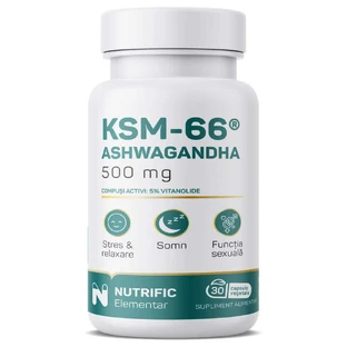 Ашвагандха КСМ, 500 мг, 30 вегетаріанських капсул, Nutrific