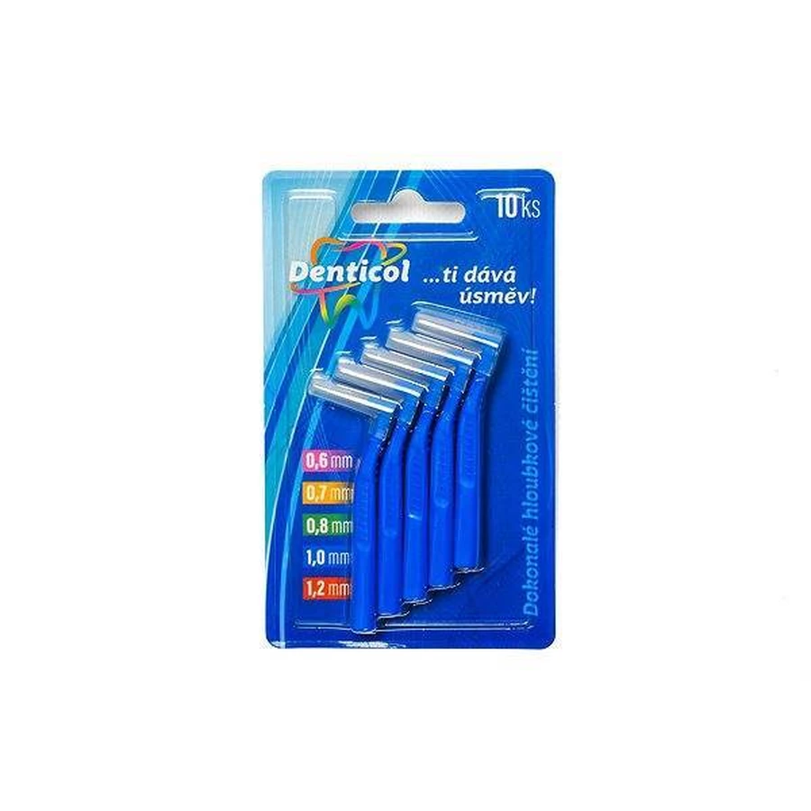 Denticol розмір 1 мм, вигнута міжзубна щітка 1×10 шт, міжзубна щітка: ціни та характеристики