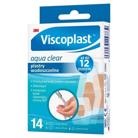 Viscoplast Aqua Clear, водостійкі пластирі, 14 шт.: ціни та характеристики