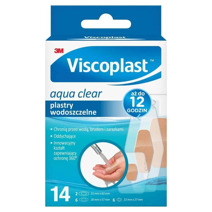 Viscoplast Aqua Clear, водостійкі пластирі, 14 шт.: ціни та характеристики