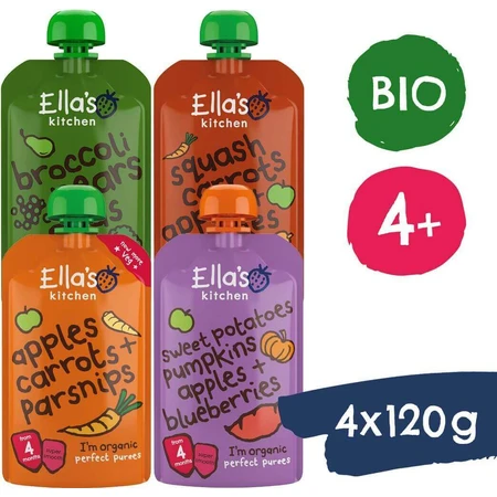 Ella's Kitchen BIO Микс фруктовых и овощных закусок 4 x 120 г: цены и характеристики