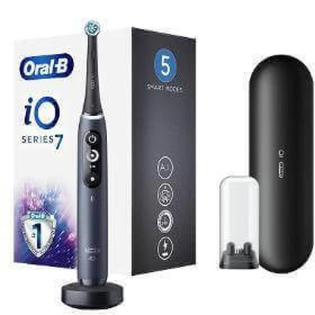 Набір Oral B EK iO Series 7 Black + тримач для зубної щітки + футляр для подорожей 1×1, електрична зубна щітка з тримачем та футляром: ціни та характеристики