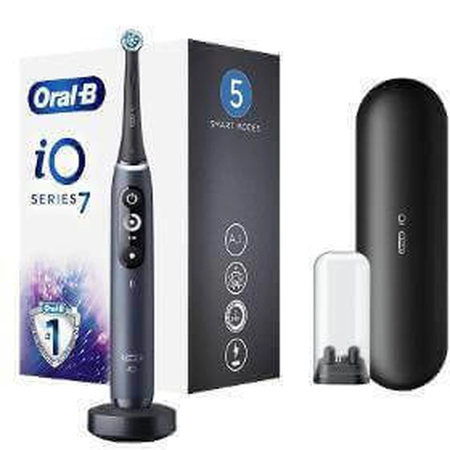 Набір Oral B EK iO Series 7 Black + тримач для зубної щітки + футляр для подорожей 1×1, електрична зубна щітка з тримачем та футляром: ціни та характеристики