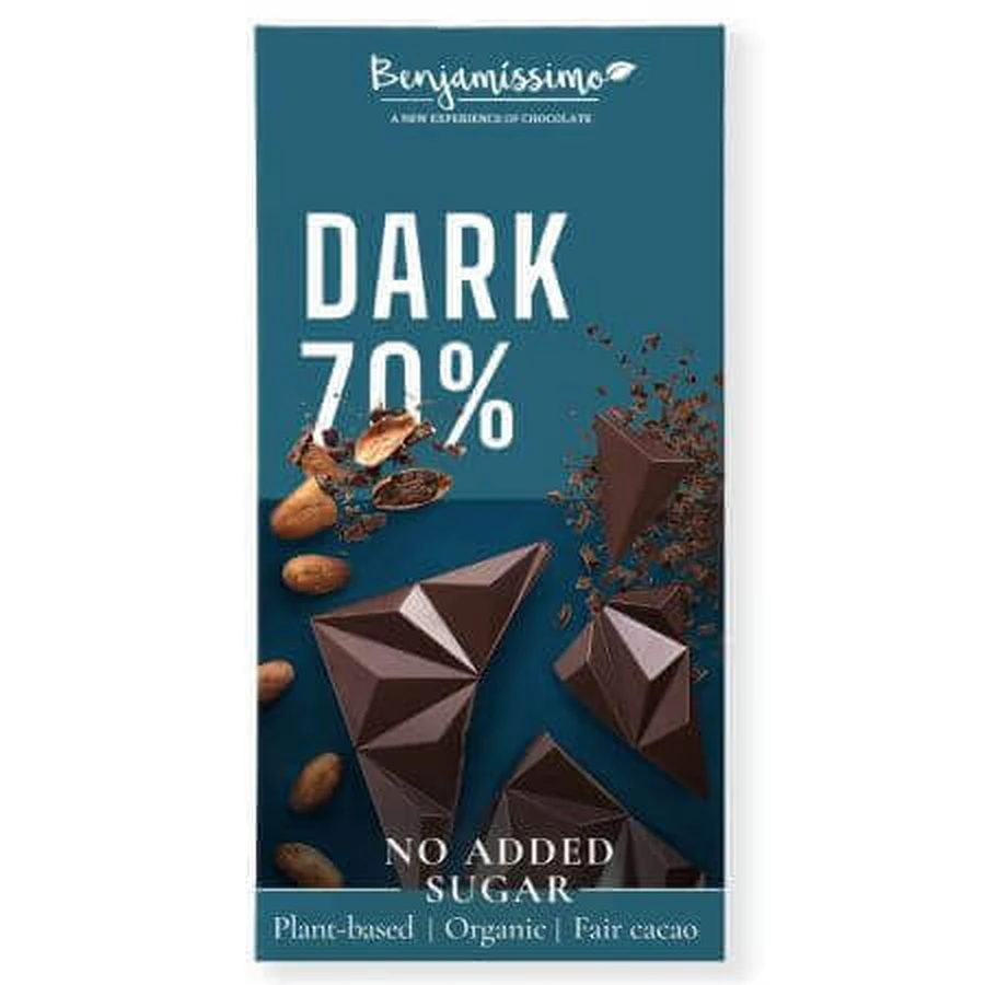 Темный шоколад 70% органический, 60 г, Benjamissimo: цены и характеристики