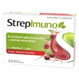 Стрепимуно с вишней, мятой и смородиной, 24 сосательные пастилки, Reckitt Benckiser