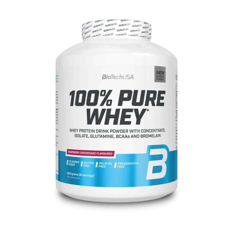 100% Pure Whey Cheesecake протеиновый порошок с малиной, 2270 г, Biotech USA: цены и характеристики