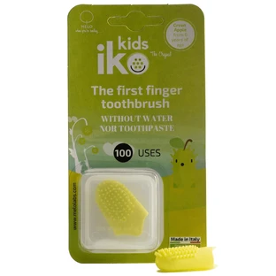 Iko Kids, карманная зубная щетка, силикон, зеленое яблоко, для детей от 6 лет, 1 шт.