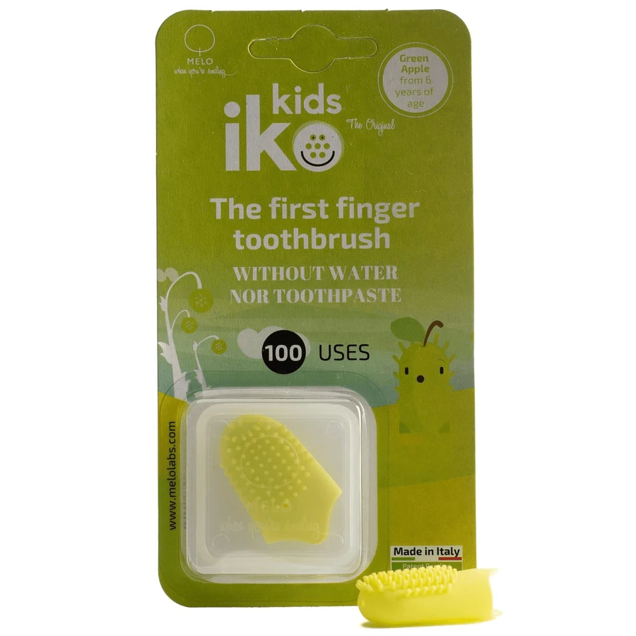 Iko Kids, карманная зубная щетка, силикон, зеленое яблоко, для детей от 6 лет, 1 шт.: цены и характеристики