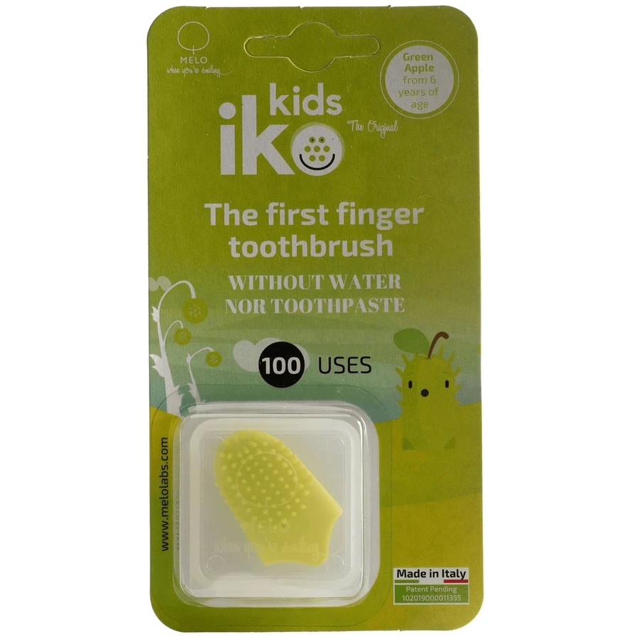 Iko Kids, карманная зубная щетка, силикон, зеленое яблоко, для детей от 6 лет, 1 шт.: цены и характеристики