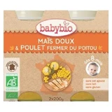 Органическое пюре из сладкой кукурузы и курицы, +8 месяцев, 2X200 г, BabyBio