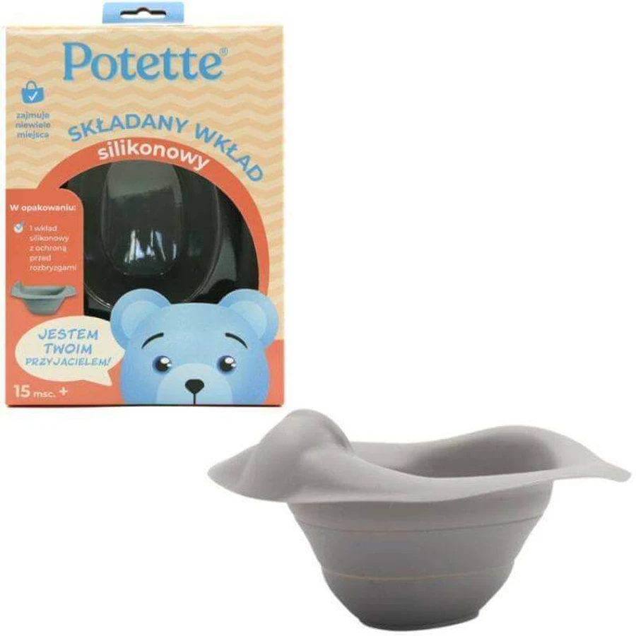 Potette Plus, складний силіконовий вкладиш для горщика, сірий, 1 шт.: ціни та характеристики