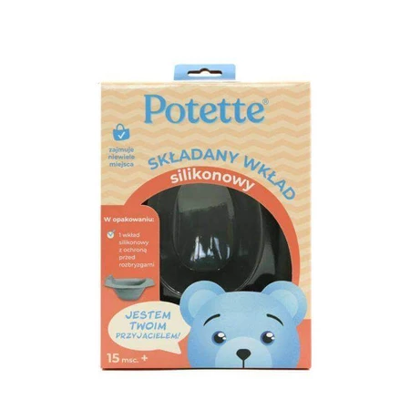 Potette Plus, складний силіконовий вкладиш для горщика, сірий, 1 шт.: ціни та характеристики