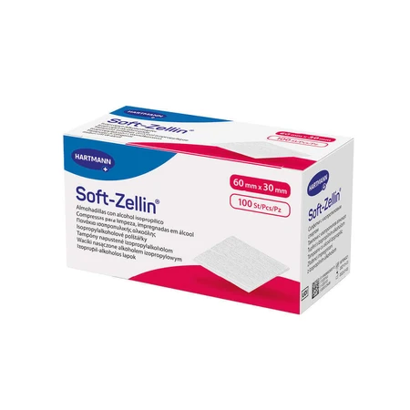 Soft-Zellin, компресс, пропитанный спиртом, 6 см x 3 см, 100 штук: цены и характеристики
