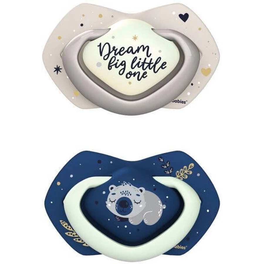 Canpol babies Sleepy Koala Набір симетричних силіконових пустушок Light touch 18м+ сині 2 шт: ціни та характеристики