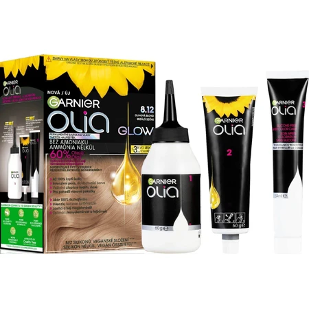 Garnier Olia Glow перманентная краска для волос 8.12, переливчатый блондин: цены и характеристики