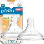 Dr.BROWN'S OPTIONS+ LEVEL 1 1×2 шт, широкая шея, силикон, 0M+: цены и характеристики