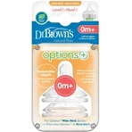 Dr.BROWN'S OPTIONS+ LEVEL 1 1×2 шт, широкая шея, силикон, 0M+: цены и характеристики