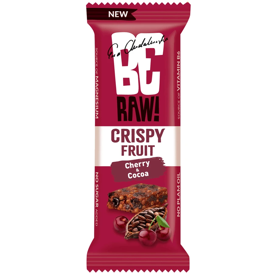 BeRAW! Crispy Fruit, батончик, вишня та какао, 40 г: ціни та характеристики
