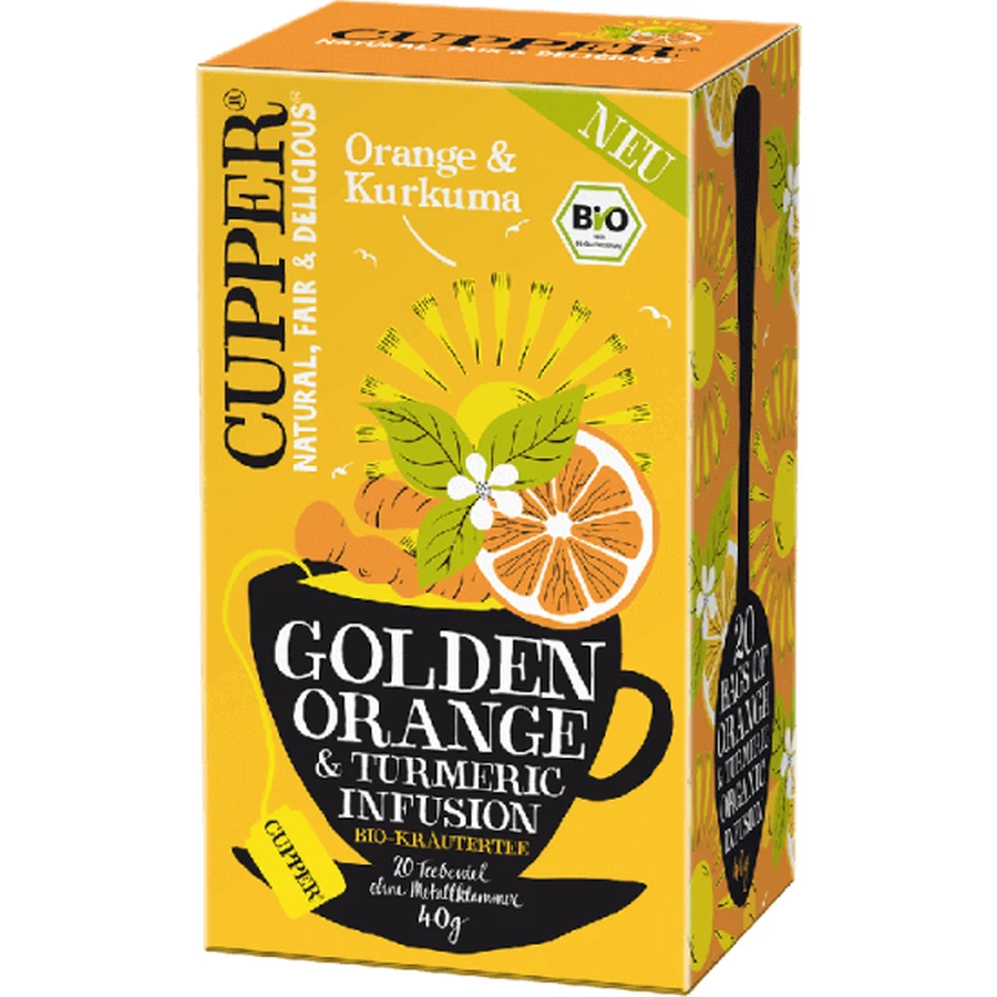 Чай Allos Hof Cupper Organic Golden Orange & Turmeric, фільтр-пакетик 2.5 г, 20 шт.: ціни та характеристики