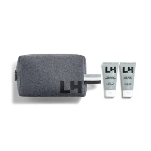 Набір Lierac Homme, лосьйон для обличчя, що заряджає енергією, 50 мл + багатофункціональний лосьйон для душу, 50 мл + косметичка в подарунок
