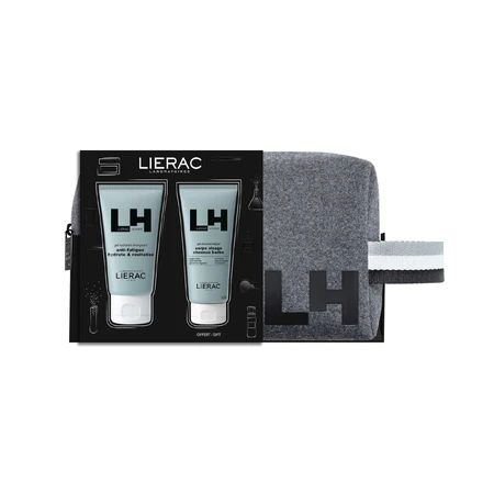 Набір Lierac Homme, лосьйон для обличчя, що заряджає енергією, 50 мл + багатофункціональний лосьйон для душу, 50 мл + косметичка в подарунок: ціни та характеристики