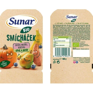 Фруктовые капсулы Sunar Organic Микс из банана, груши, тыквы, сладкого картофеля и черной смородины 100 г