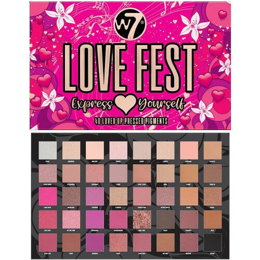 Палітра тіней для повік, W7, Love Fest, Express Yourself, 40 відтінків: ціни та характеристики