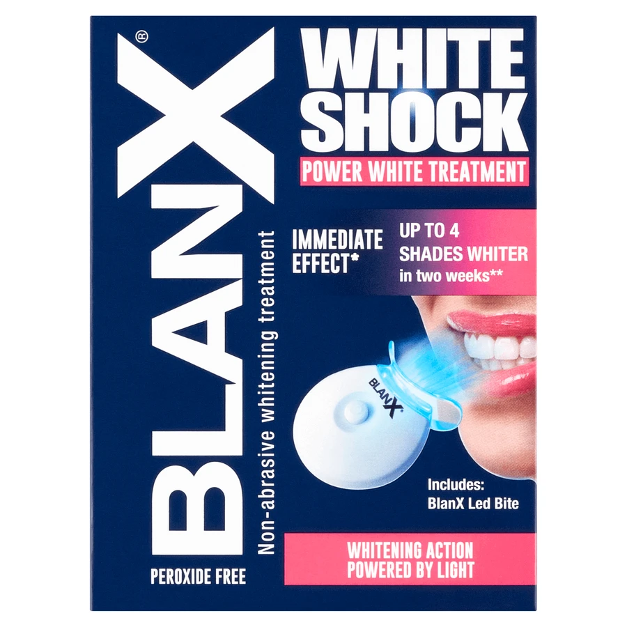 BlanX White Shock, система отбеливающих зубных паст, 50 мл + Blanx Led Bite: цены и характеристики