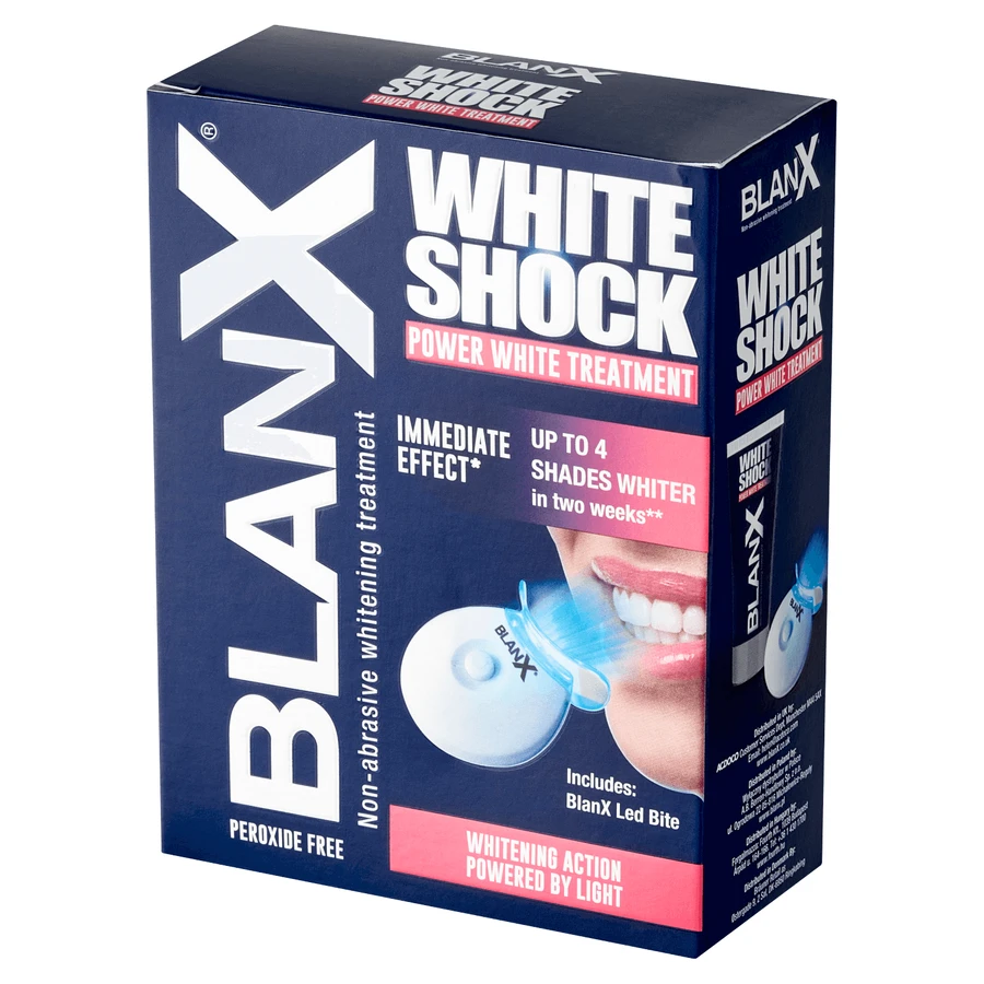 BlanX White Shock, система отбеливающих зубных паст, 50 мл + Blanx Led Bite: цены и характеристики