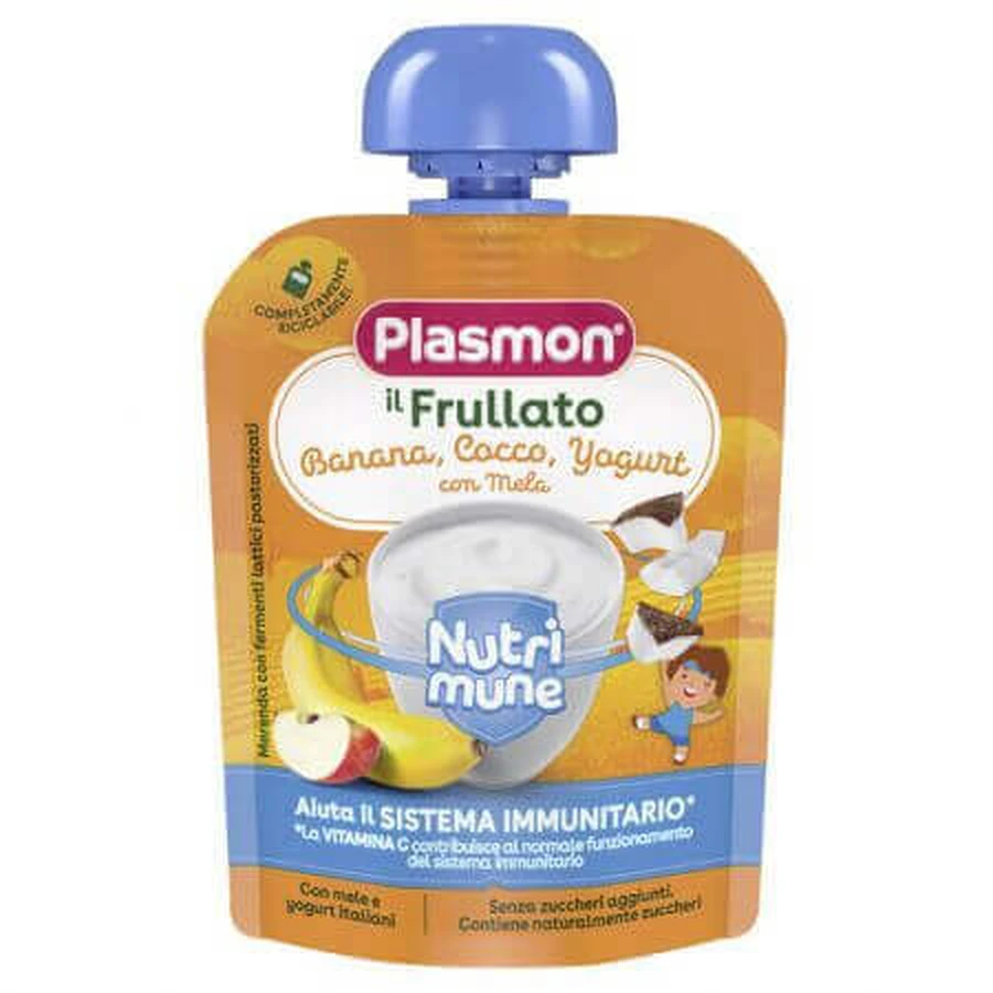 Пюре Nutrimune з бананом, кокосом та йогуртом, 85 г, Plasmon: ціни та характеристики