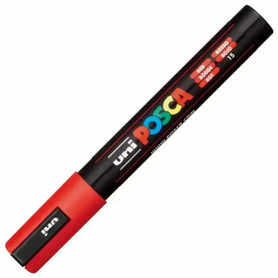 Маркер акриловий PC-5M Medium, червоний M, Posca: ціни та характеристики