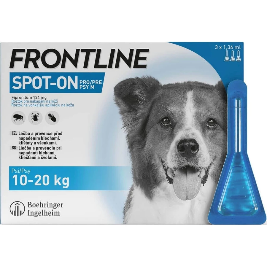 FRONTLINE spot-on for DOG M 3 x 1,34 мл 3x1,34 мл, раствор для собак: цены и характеристики