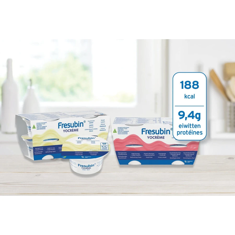 Пищевой продукт Fresubin YOcrème специального медицинского назначения со вкусом лимона, 4 шт. по 125 мл: цены и характеристики