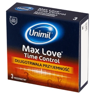 Зволожені латексні презервативи Unimil Max Love Time Control, 3 шт.