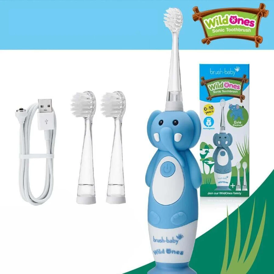 Аккумуляторная электрическая зубная щетка Elefant Wild Ones, Brush Baby: цены и характеристики
