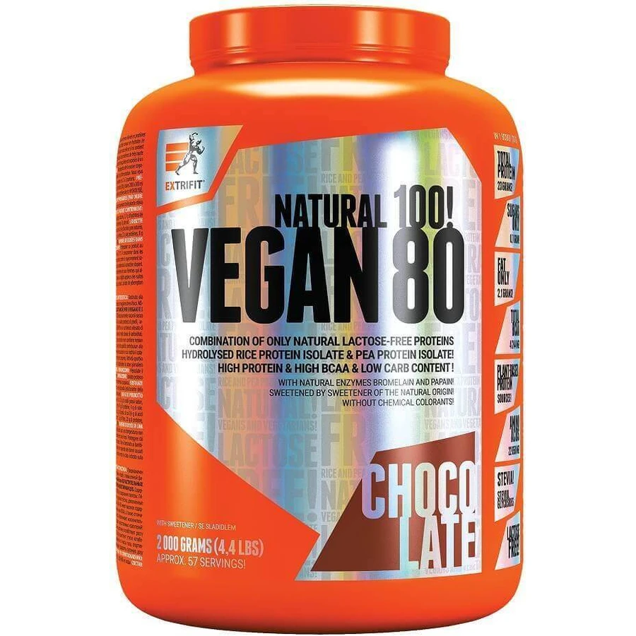 Extrifit Vegan 80 шоколад 2000 г: цены и характеристики