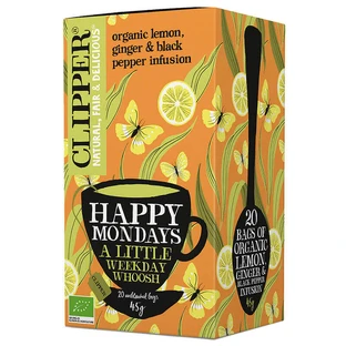 Clipper, лимонный чай с имбирем и черным перцем, 2,25 г x 20 пакетиков