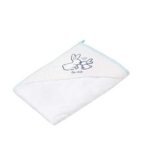 Полотенце банное с капюшоном Little Bunnies, 80х80 см, белое, Tega Baby